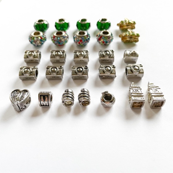 27 Silver Bracelet Charms Beads European Pandora Style - Picture 1 of 12
